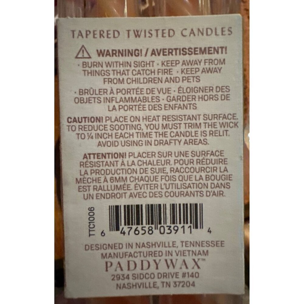 Paddywax Terracotta Tapered Twisted Candles 10" - Picture 4 of 5